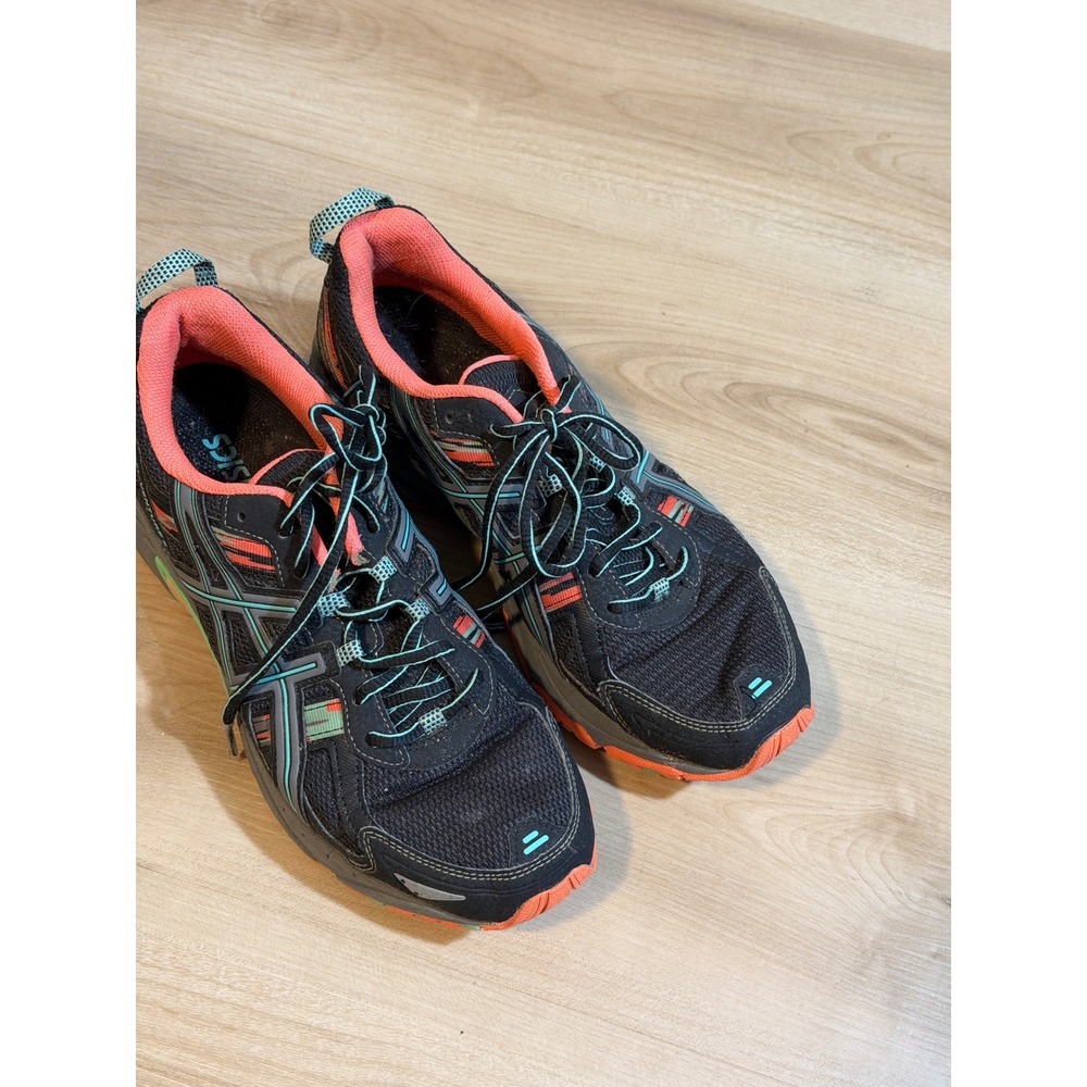 Asics Gel-Venture 5 Black Orange 9.5 Womens Trail Running Shoes T5N8N Sneaker